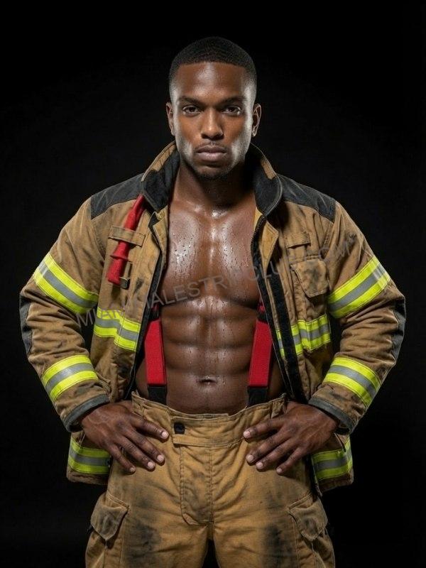 Kendrick in firefighter turnout gear for a Miami show