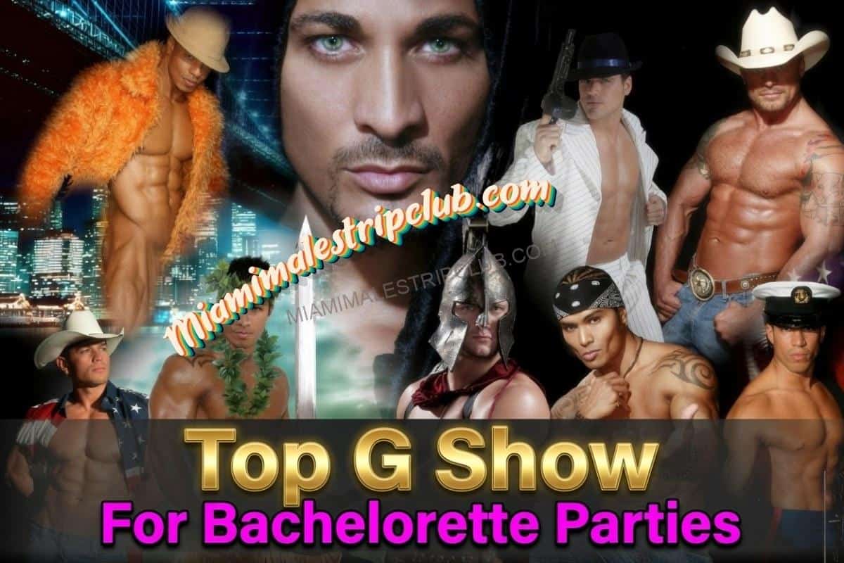 Miami male strippers show lineup in costume for bachelorette parties