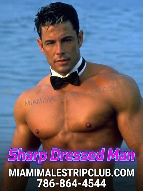 Male entertainer in a tuxedo bow tie for a Miami black tie themed party